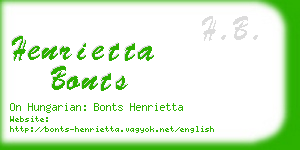 henrietta bonts business card